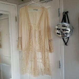 Romantic Cream Lace Kimono